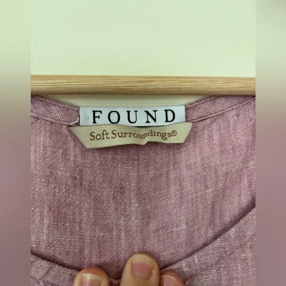 Soft Surroundings Linen Lavender Pink Shift Dress - Picture 3 of 6